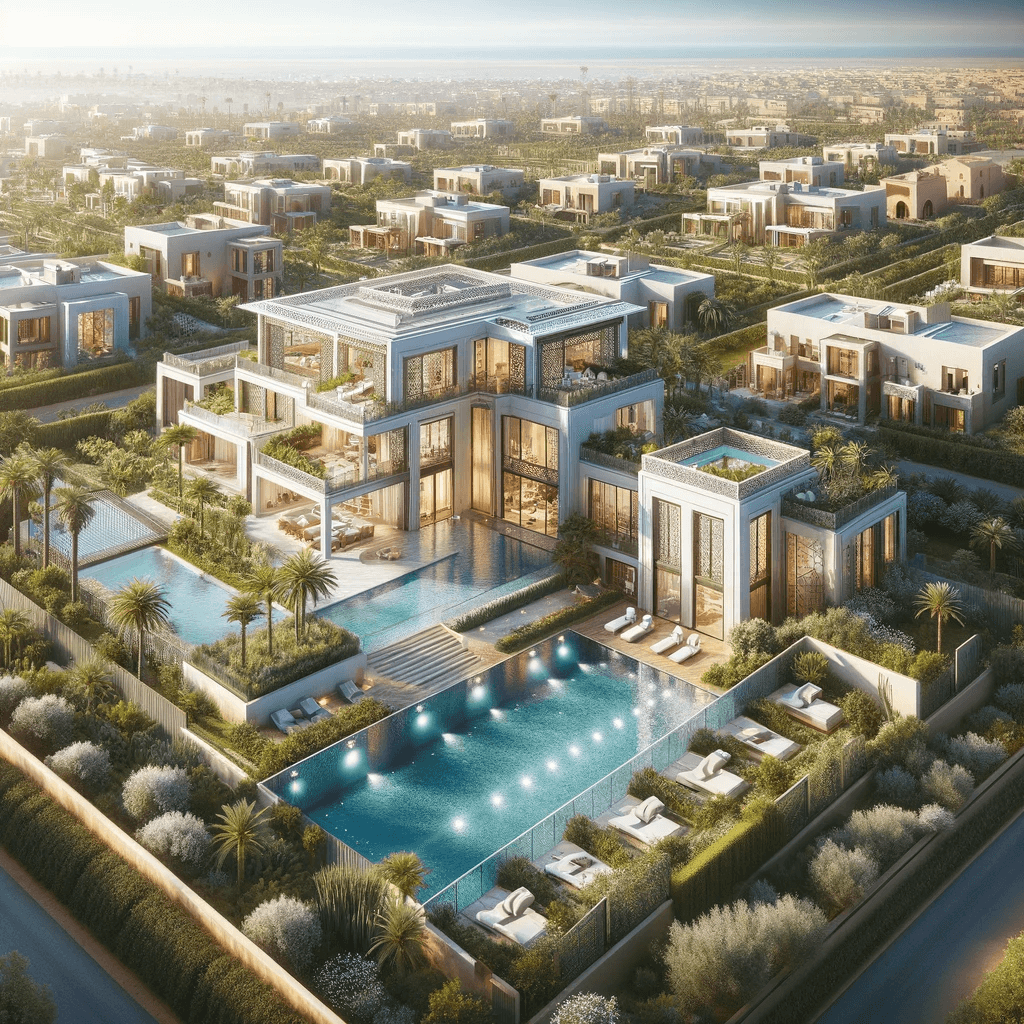 Villa de luxe aérienne au Maroc avec piscine 