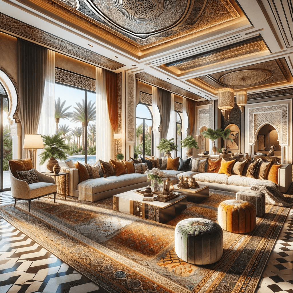 Intérieur élégant d'une villa de luxe marocaine