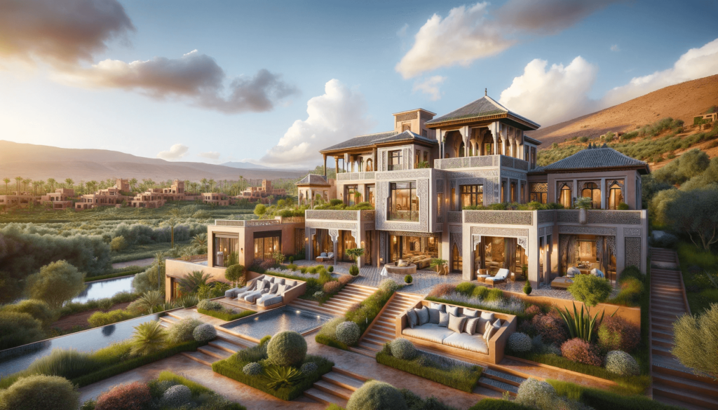 Villa de luxe marocaine avec architecture traditionnelle et designs modernes