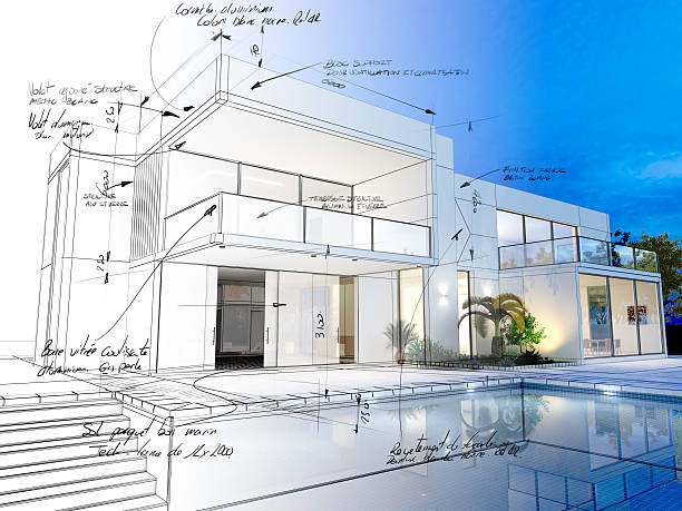 Plan architectural 3D d'une villa par Constructeur Villa Maroc